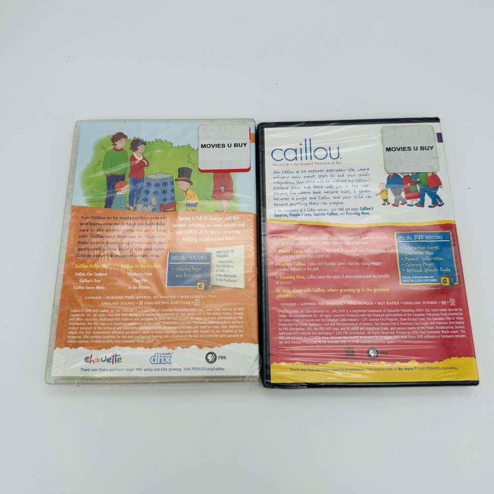 New Caillou DVD Lot of 2 Garden Adventures Family Favorites + Puzzle NIB - Picture 5 of 11